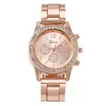 Orologio Geneva da donna in oro rosa con lunetta in strass e cinturino in metallo - Solo orologio / Oro rosa