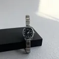 Orologio al quarzo quadrato retrò con quadrante nero e cinturino in acciaio inossidabile - Number Black