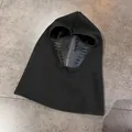 Detail of black balaclava with AIR FLOW breathing mask and breathable vents for wind protection - One Size / Black