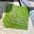 Bandana vert herbe en coton avec motif classique paisley pour style hip hop - Vert Fluorescent