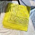 Bandana jaune vif à motif paisley classique hip hop avec imprimé noir et blanc élégant - Jaune Néon