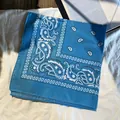 Bandana bleu à motif paisley en polyester pour style hip-hop et activités de plein air - Bleu lac