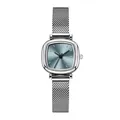 Orologio al quarzo da donna con quadrante blu e cinturino in maglia milanese argento - Quadrante Blu Chiaro