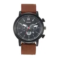 Orologio al quarzo da uomo con tre quadranti ausiliari e cinturino in nylon marrone - Marrone