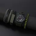 SOKI men's military watch with green canvas strap and matching accessory bracelets - Green