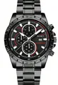 Orologio SOKI da uomo nero con quadrante a tre occhi, calendario e cinturino in metallo - Solo orologio / Solo Orologio Nero