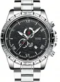 Orologio SOKI da uomo con cinturino in acciaio argento, quadrante nero e datario - Solo orologio / Argento
