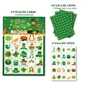 Set de Bingo San Patricio con 24 tarjetas y fichas de trébol para fiestas temáticas - Tarjetas de Bingo Marcadores y Tarjeta de Patrones