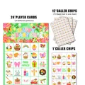 Happy Easter Bingo game set with 24 player cards and caller chips for party supplies - Easter Bingo Game Cards (Player Cards And Marker Chips)