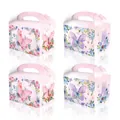 Sachets cadeaux roses avec motif papillon et poignée pour fête d'anniversaire et bonbons - Boîte en Papier à Main Papillon