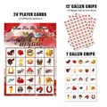 Run For The Roses horse race bingo game set with 24 player cards and caller chips - Bingo Game Cards Kit