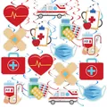 Decorazioni per feste a tema medico con spirali pendenti e ritagli per infermieri - Tema Giornata Dell'infermiere (20240109-DW-护士节吊卡2)