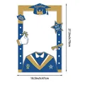 Dettaglio cornice per foto laurea 2025 con specifiche dimensioni di 70x47 cm - Oro Blu