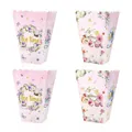 Blumen-Teeparty-Snackboxen in Rosa mit Wellenrand für Popcorn und Nachmittagstee-Leckereien - Blumentee-Thema / Popcorn-Boxen
