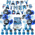 Set decorazioni Festa del Papà con striscione Happy Father's Day e palloncini blu - Set Completo di Decorazione per Feste