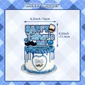 Decorazione torta Festa del Papà con scritta Happy Father's Day e motivo a scacchi - Topper per Torta Grande