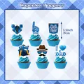 Set topper per cupcake festa del papà con cravatta, camicia blu e design Best Dad - Topper per Cupcake