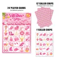 Mother's Day Bingo game set with 24 player cards and 12 chip sheets for party activities - Game Cards Set