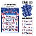 Independence Day Bingo set with 24 player cards and Caller Chips for 4th July party - Bingo Game Card Set (20240228-XS-Independent Day Bingo Card)