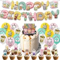 Bubble Tea Geburtstagsparty-Set mit Banner, bunten Luftballons und Tortenaufsätzen - Banner Tortenaufsatz Und Ballons