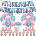 Blue and pink axolotl birthday party decoration set with banner, balloons, and cake toppers - Axolotl Theme Set - Deluxe Version