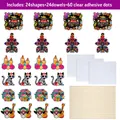 Σετ DIY αξεσουάρ φωτογραφίας Ημέρα των Νεκρών με 24 κάρτες νεκροκεφαλής και ξυλάκια - Σετ των 24
