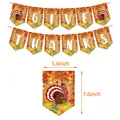 Striscione Ringraziamento Give Thanks con tacchino e zucca, misura 5,4x7,6 pollici - Banner del Ringraziamento
