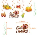 Striscioni per festa del Ringraziamento con ritagli di tacchino zucca e spirali decorative - Spirali per Cartellini Appesi Ringraziamento