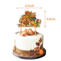 Topper per torta del Ringraziamento con tacchino zucca e foglie d'acero decorative - Cake Topper Grande del Ringraziamento