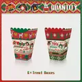 Set of 6 Christmas ugly sweater party snack treat boxes with snowman and reindeer patterns - Ugly Sweater Party Style