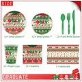 Vaisselle de Noël avec motif de pull moche rouge et vert pour décorations de fête - Style de Noël Ugly Sweater