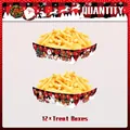 Set of 12 Christmas treat boxes featuring red and black buffalo plaid with festive illustrations - Red And Black Plaid Christmas Style