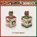 Set of 6 Ugly Sweater Party Christmas treat boxes with reindeer and snowman designs - Christmas Ugly Sweater Pattern