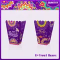 6-piece Diwali treat box set with purple mandala and elephant patterns for snacks - Diwali Theme Style