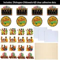 Kwanzaa DIY σετ διακόσμησης πάρτι με 24 πολύχρωμα χάρτινα σχήματα και 24 ξύλινα στικ - Πολύχρωμο Στυλ Kwanzaa