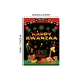 Outdoor Happy Kwanzaa garden flag with traditional African Kinara and drum, 30x45cm size - Garden Flag 45x30cm
