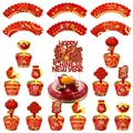 Set de decoración para tartas del Año Nuevo Chino con diseños de dragones y faroles - Envoltorios Y Adornos De La Fiesta De La Primavera