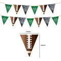American Football Wimpelkette für Partydeko mit Spielfeld- und Ballmustern - Football Wimpel