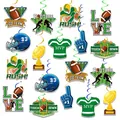 Decoración de fiesta de Super Bowl con espirales colgantes, balones y cascos de fútbol - Juego de Decoraciones Colgantes en Espiral de Fútbol Americano