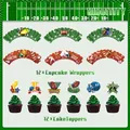 Set decorativo per cupcake Super Bowl con pirottini e topper a tema football - Bordi e Topper per Cupcake a Tema Football