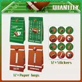 American football party gift bags set including 12 paper bags and stickers for celebrations - Kraft Paper Bags And Stickers