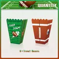 Set di 6 scatole per snack a tema football americano con design campo e touchdown - Stile Tema Football Americano