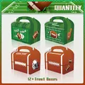 12er Set Partyboxen im American Football Design mit Touch Down und Game Time Aufdrucken - Giebel Papierbox Stil