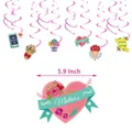 Set decorativo colgante para el Día de la Madre con espirales rosas y colgantes de 5,9 pulgadas - Tarjetas Colgantes y Remolinos