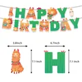 Kit bannière d'anniversaire lama et cactus avec décorations suspendues et de gâteaux - Bannière Joyeux Anniversaire