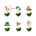 6er-Set Fußball-Cupcake-Topper mit Trophäen Pfeifen und Fußballschuhen für Partykuchen - Fußball Cupcake Topper