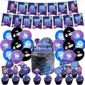 Set festa compleanno spazio con striscione Happy Birthday, palloncini e topper - Combinazione di Decorazioni Tema Spaziale