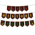 Black History Month swallowtail banner set in red, yellow and green for party decoration - Black History Month Theme Banner