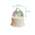 Unicorn rainbow themed happy birthday cake topper for party decorations with 6.3 inch width - Rainbow Cake Topper Large