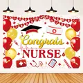 Detail of Congrats Nurse background banner with stethoscope and medical icons - Backdrop - Congrats Nurse Style